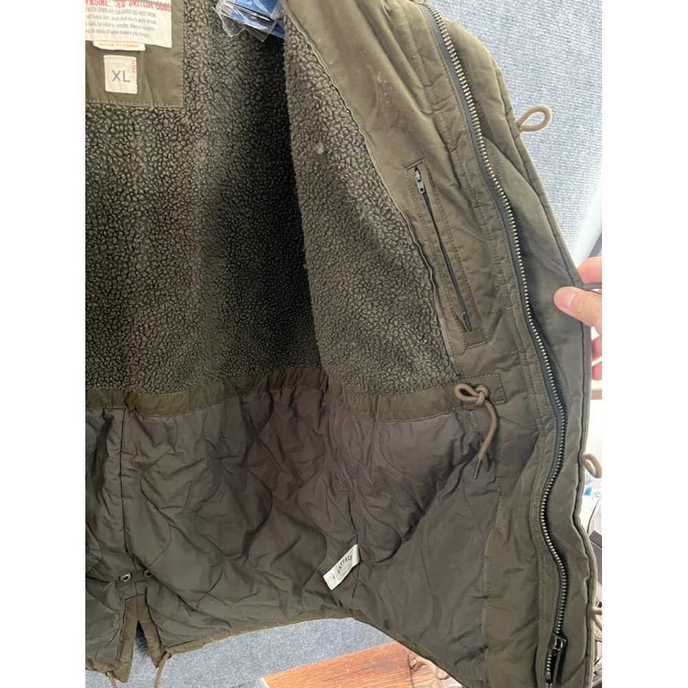 Fat Face Mens XL Green Parka Cold Weather Insulated Hooded Jacket - Picture 12 of 13